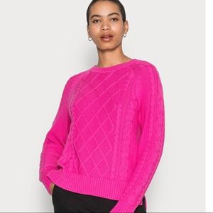 BNWOT - Gap bright fuchsia cable knit sweater, sz S